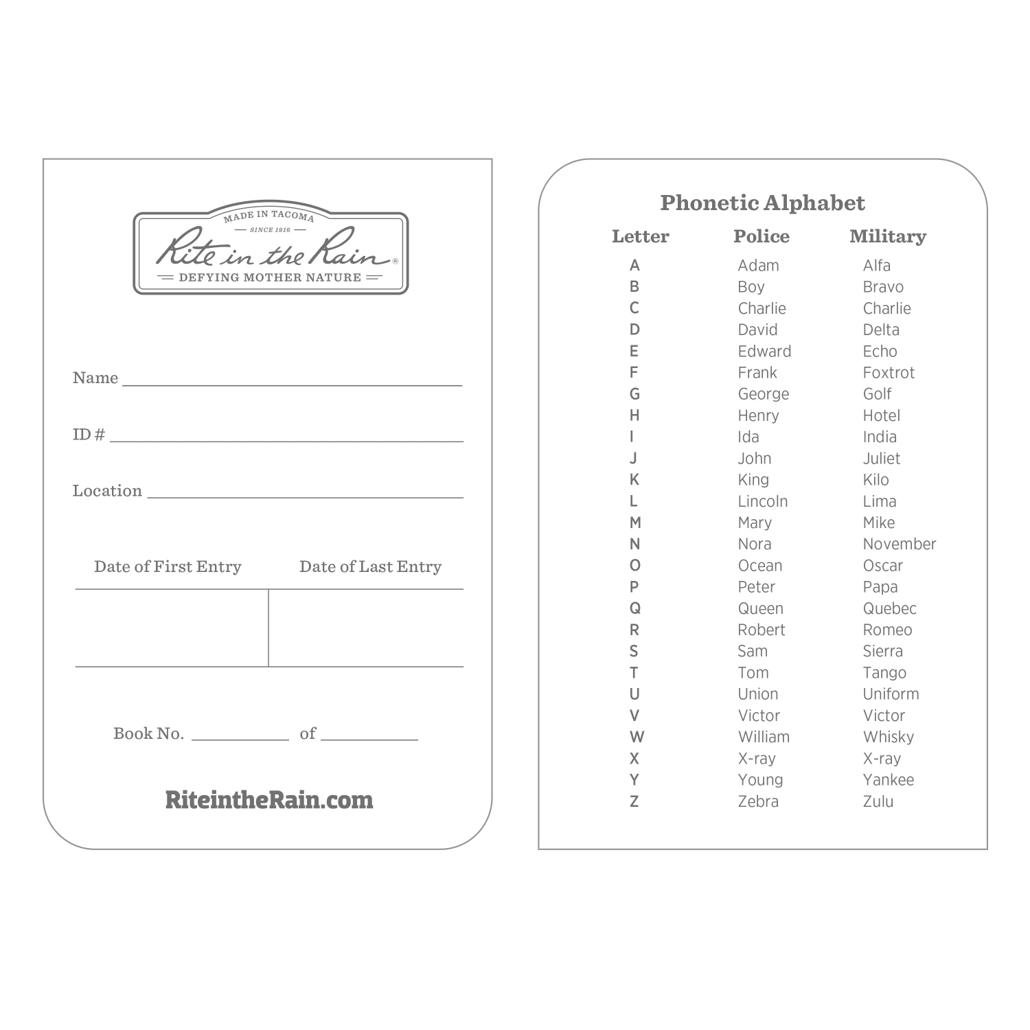 Waterproof Notebooks Rite In The Rain All-Weather Law Enforcement Notebook, 3.25 In. X 5 In. 2 Waterproof Notebooks Rite In The Rain All-Weather Law Enforcement Notebook, 3.25 In. X 5 In.