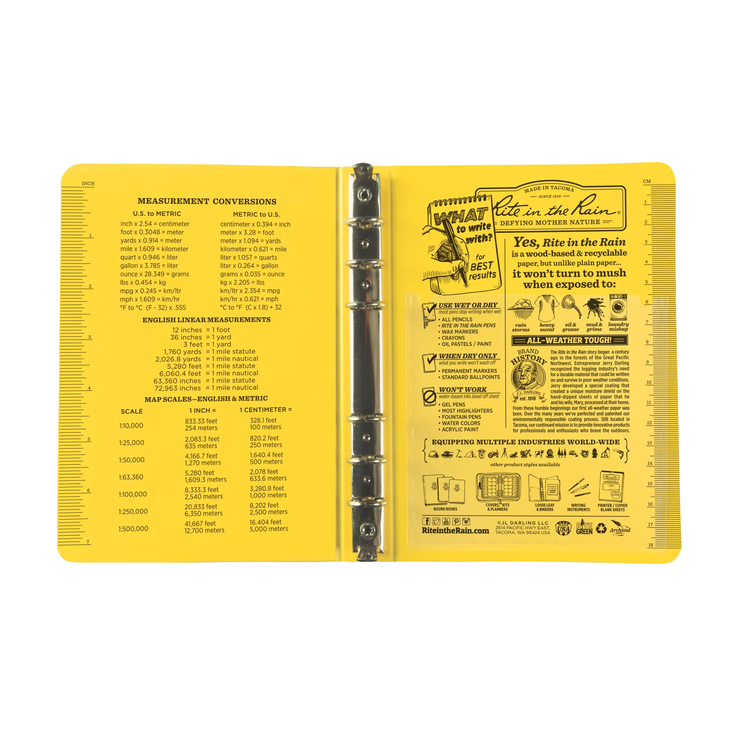 Waterproof Notebooks Rite In The Rain Weatherproof 1/2 Inch Ring Binder, 5.625 In X 7.875 In 4 Waterproof Notebooks Rite In The Rain Weatherproof 1/2 Inch Ring Binder, 5.625 In X 7.875 In
