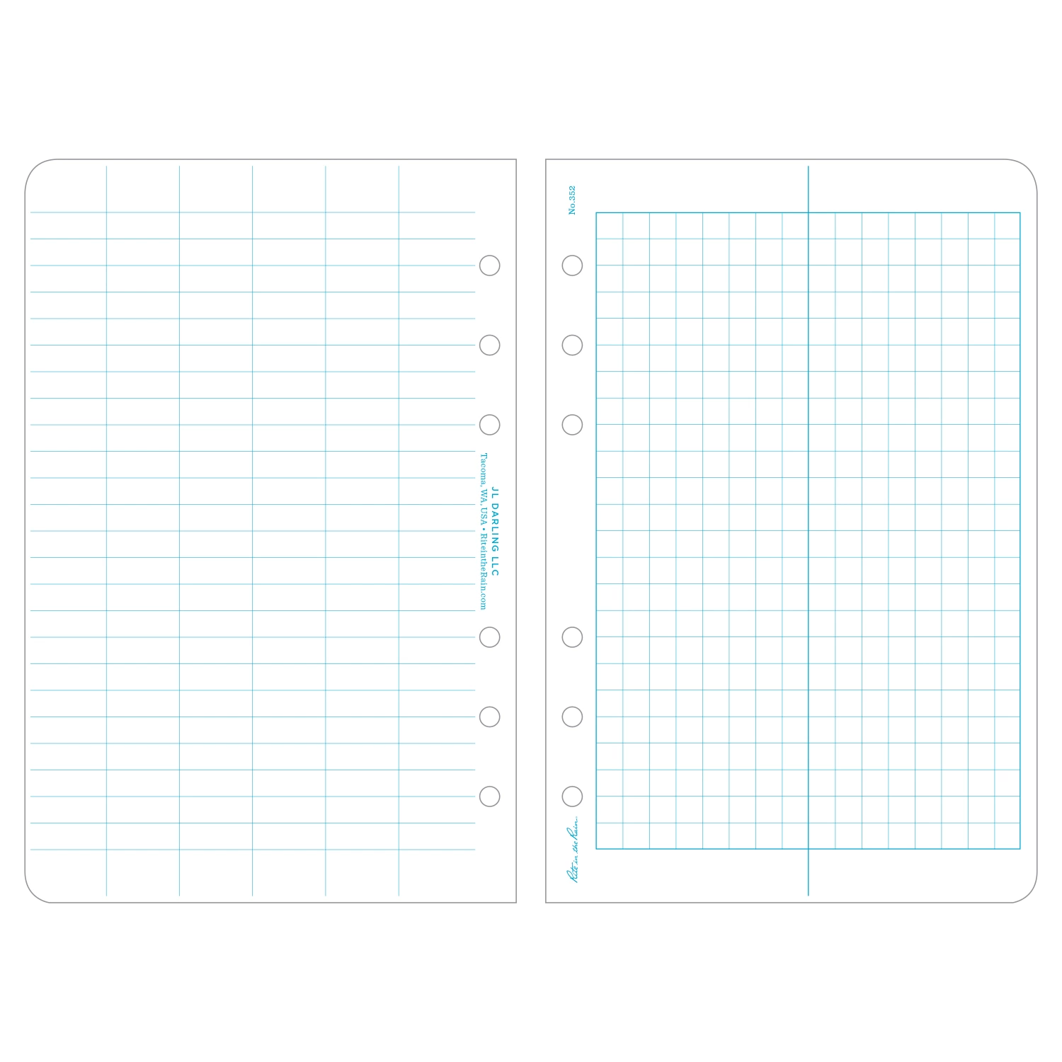 Waterproof Notebooks Rite In The Rain Weatherproof Loose Leaf Paper 4.625 In. X 7 In. 100 Pattern Sheets - 32# 6 Waterproof Notebooks Rite In The Rain Weatherproof Loose Leaf Paper 4.625 In. X 7 In. 100 Pattern Sheets - 32#