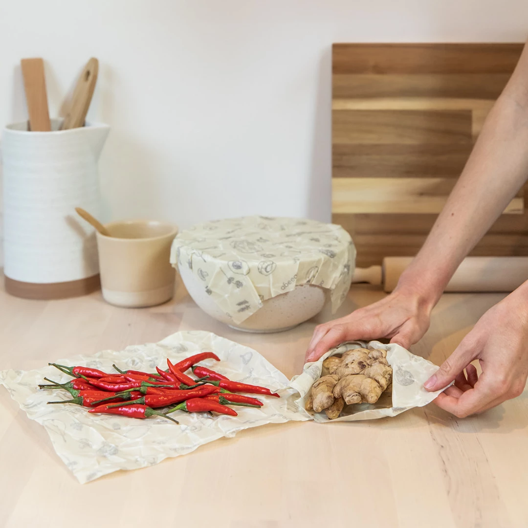 Abeego Reusable Beeswax Food Wraps - Square Food & Food Storage 8 Abeego Reusable Beeswax Food Wraps - Square Food & Food Storage