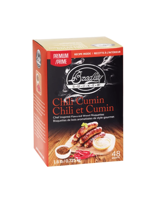 Bradley Smoker Wood Bisquettes, Premium Chili Cumin Flavor 48pk 1 Bradley Smoker Wood Bisquettes, Premium Chili Cumin Flavor 48pk