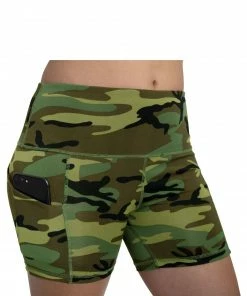 Rothco Women's Camo Workout Performance Legging Shorts - Woodland Camo