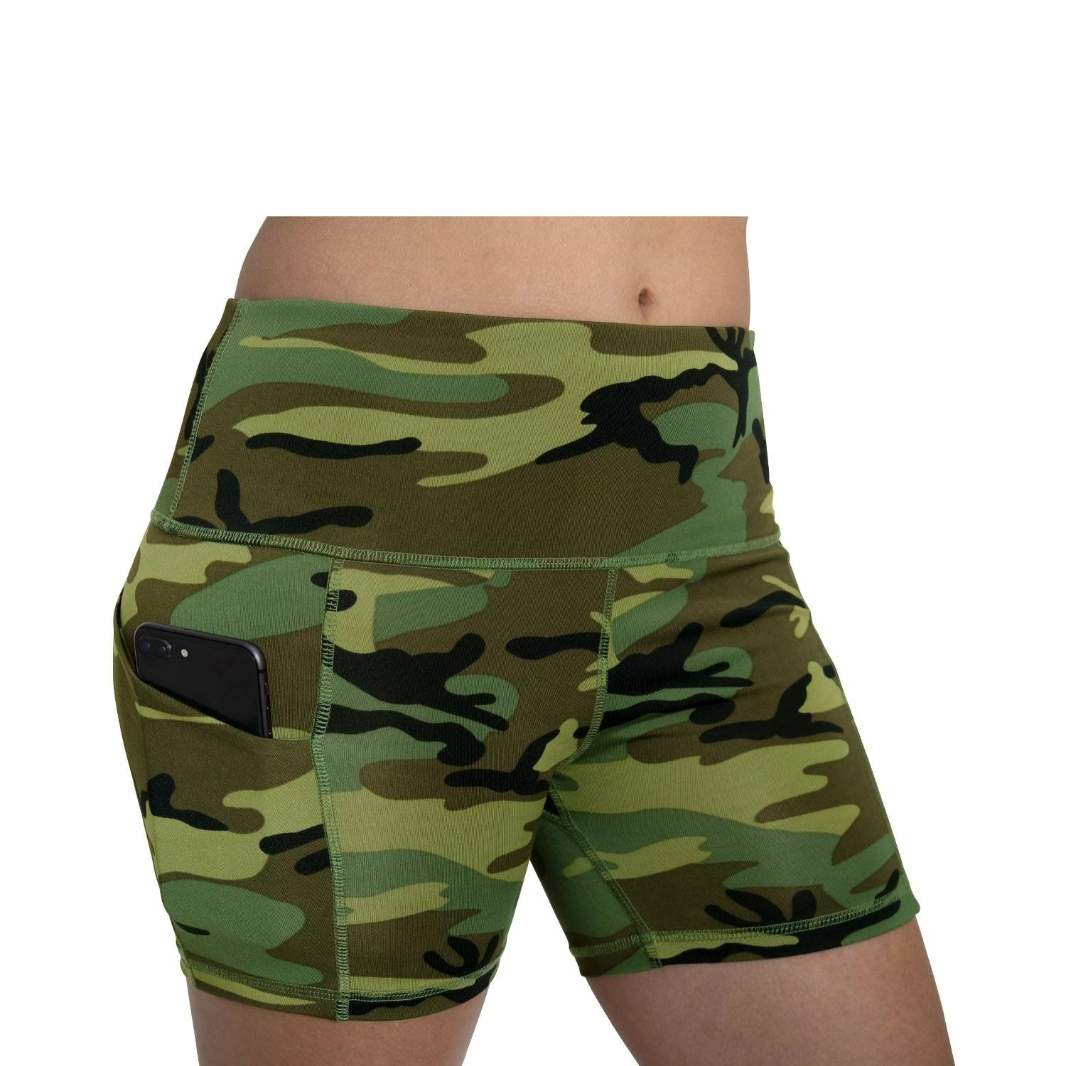 Rothco Women's Camo Workout Performance Legging Shorts - Woodland Camo 1 Rothco Women's Camo Workout Performance Legging Shorts - Woodland Camo