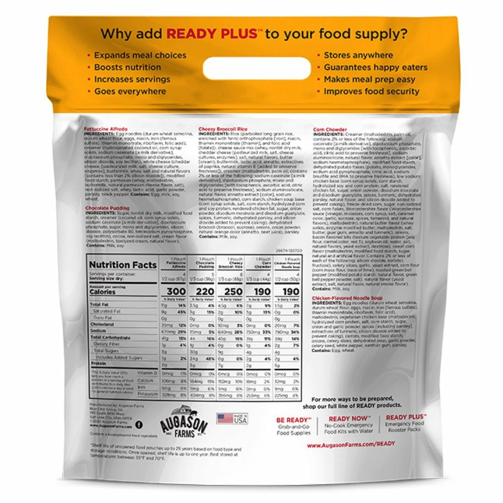 AUGASON FARMS READY PLUS Lunch & Dinner Emergency Food Supply 2 AUGASON FARMS READY PLUS Lunch & Dinner Emergency Food Supply