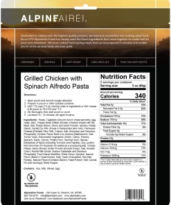 Backpacking Meals AlpineAire Tuscan Style Grilled Chicken Alfredo