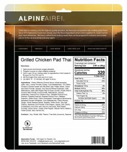 AlpineAire Grilled Chicken Pad Thai Backpacking Meals