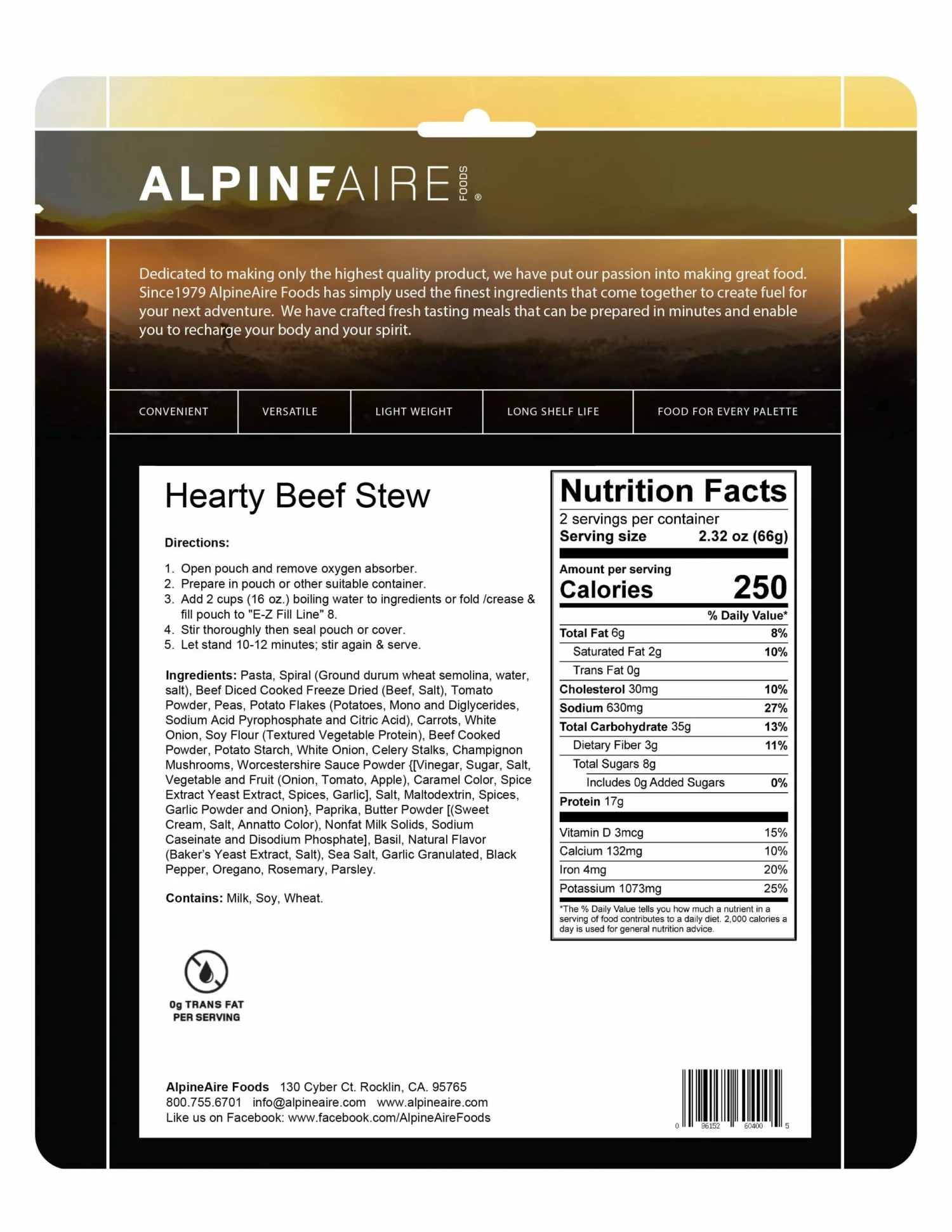 AlpineAire Hearty Beef Stew 3 AlpineAire Hearty Beef Stew