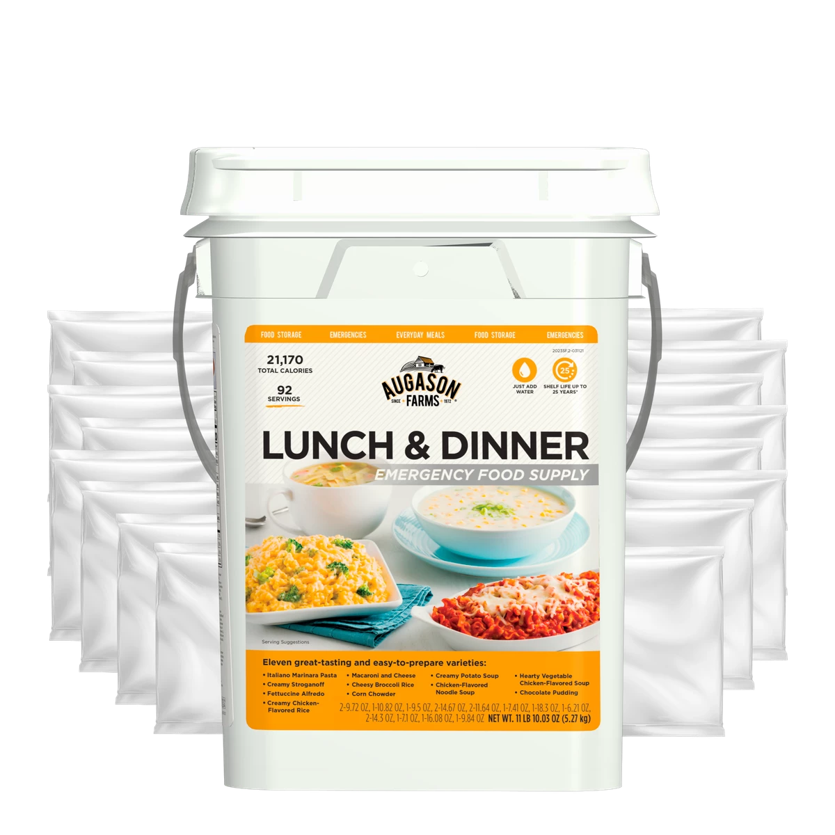Augason Farms Emergency Food Supply Lunch & Dinner Pail 4 Augason Farms Emergency Food Supply Lunch & Dinner Pail