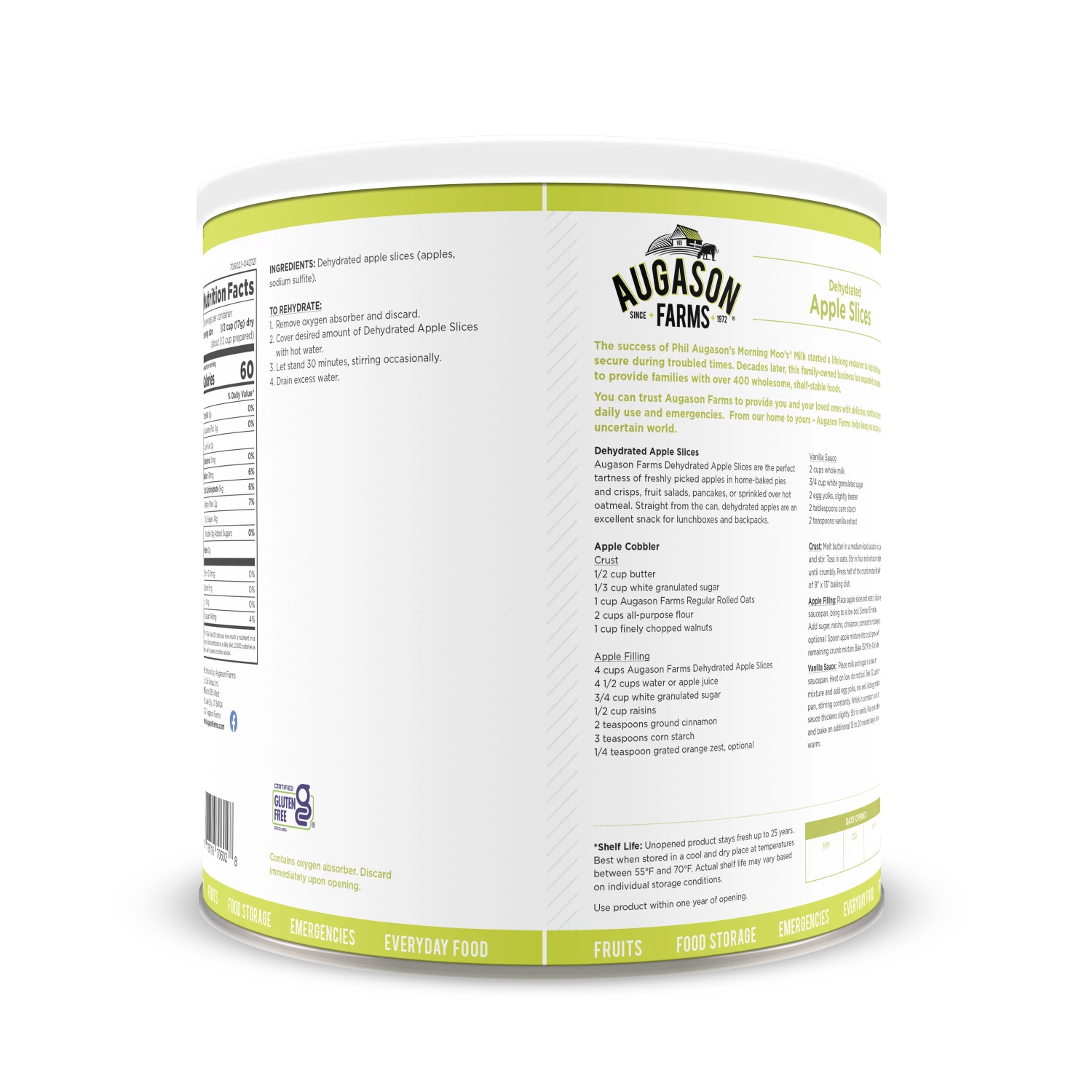 Augason Farms Dehydrated Apple Slices Food & Food Storage 2 Augason Farms Dehydrated Apple Slices Food & Food Storage