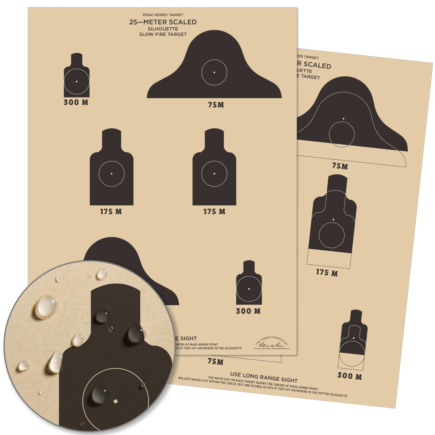 Rite In The Rain Weatherproof 25m Slow Fire Qualification Targets - 100 Pack 1 Rite In The Rain Weatherproof 25m Slow Fire Qualification Targets - 100 Pack