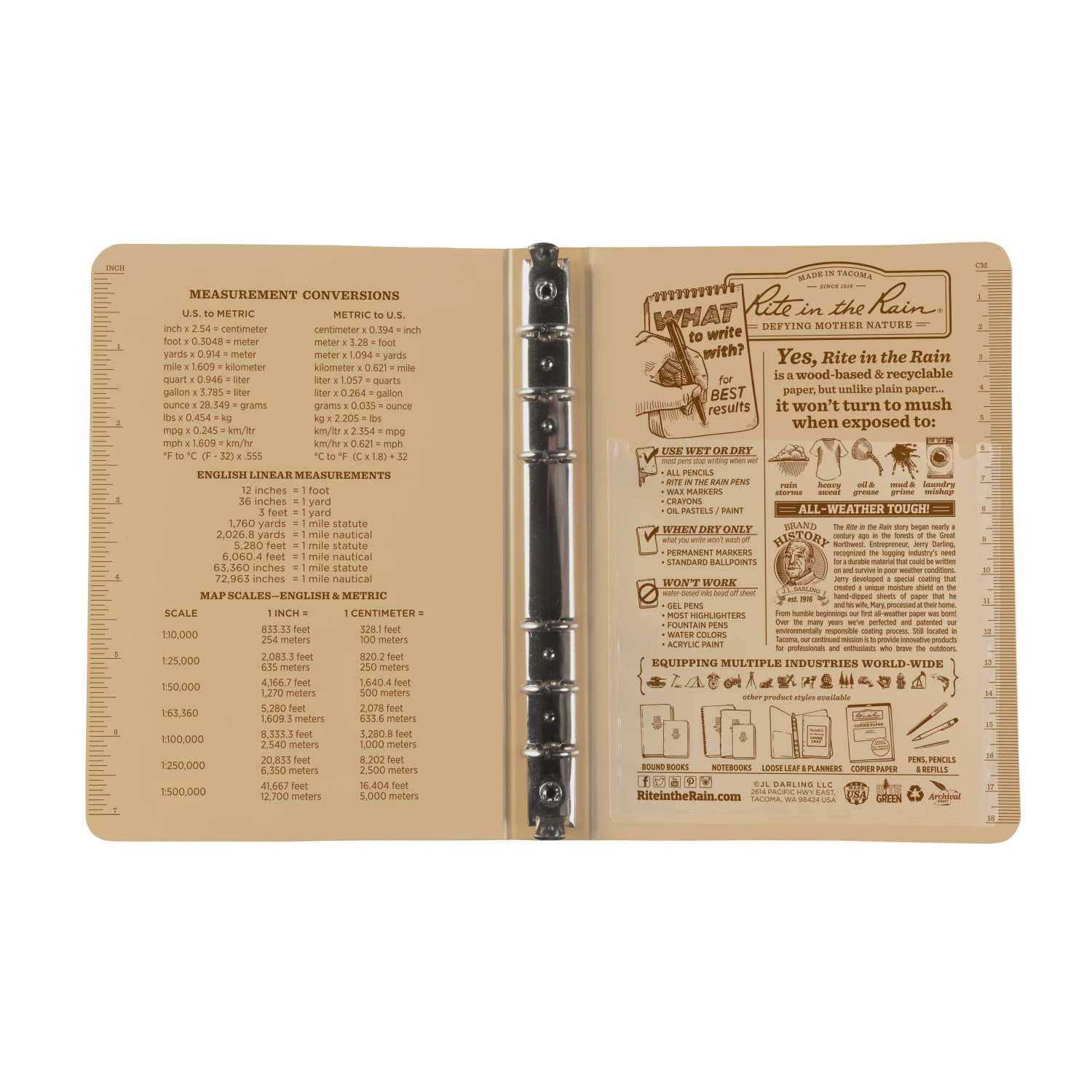 Waterproof Notebooks Rite In The Rain Weatherproof 1/2 Inch Ring Binder, 5.625 In X 7.875 In 6 Waterproof Notebooks Rite In The Rain Weatherproof 1/2 Inch Ring Binder, 5.625 In X 7.875 In