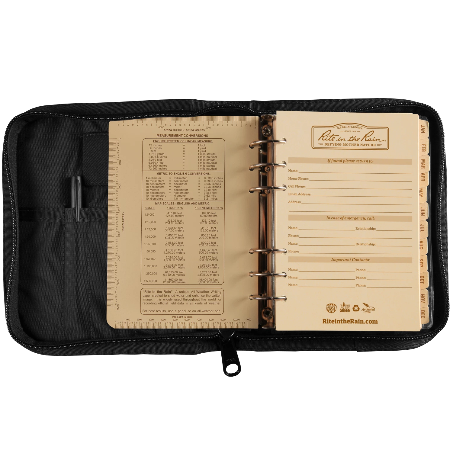 Waterproof Notebooks Rite In The Rain Weatherproof Complete Field Planner Kit, 4.625 In. X 7 In. 5 Waterproof Notebooks Rite In The Rain Weatherproof Complete Field Planner Kit, 4.625 In. X 7 In.