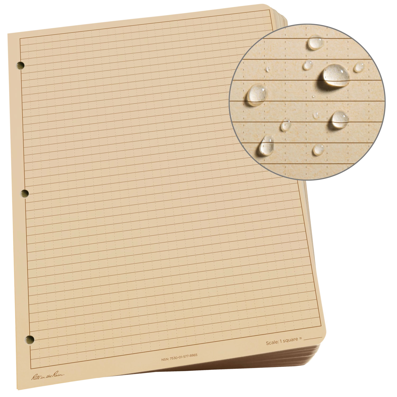 Rite In The Rain Weatherproof Loose Leaf Paper, 8.5 In. X 11 In. 1 Rite In The Rain Weatherproof Loose Leaf Paper, 8.5 In. X 11 In.