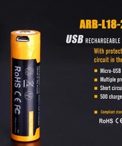FENIX ARB-L18 2600U USB RECHARGEABLE LI-ION 18650 BATTERY