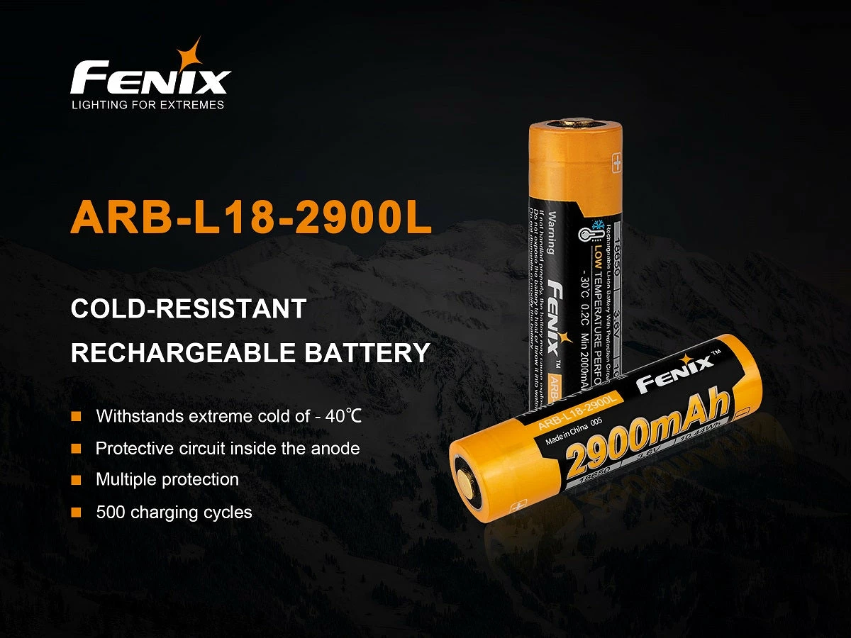 Fenix Lights FENIX ARB-L18 2900L COLD RESISTANT RECHARGEABLE 18650 BATTERY 2 Fenix Lights FENIX ARB-L18 2900L COLD RESISTANT RECHARGEABLE 18650 BATTERY