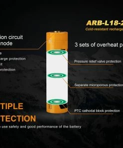 Fenix Lights FENIX ARB-L18 2900L COLD RESISTANT RECHARGEABLE 18650 BATTERY 13 Fenix Lights FENIX ARB-L18 2900L COLD RESISTANT RECHARGEABLE 18650 BATTERY
