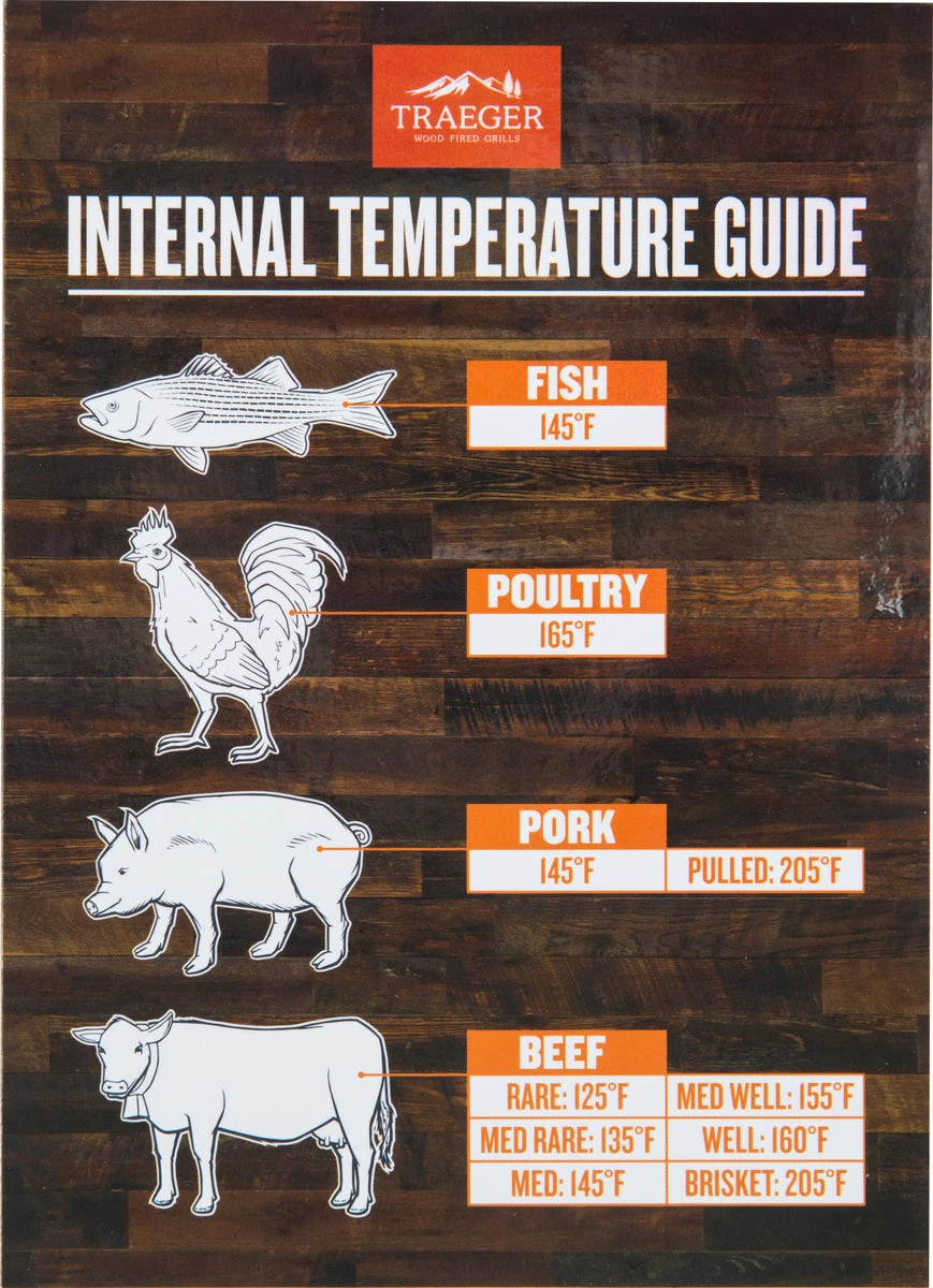 TRAEGER INTERNAL TEMPERATURE GUIDE MAGNET Traeger Accessories 1 TRAEGER INTERNAL TEMPERATURE GUIDE MAGNET Traeger Accessories