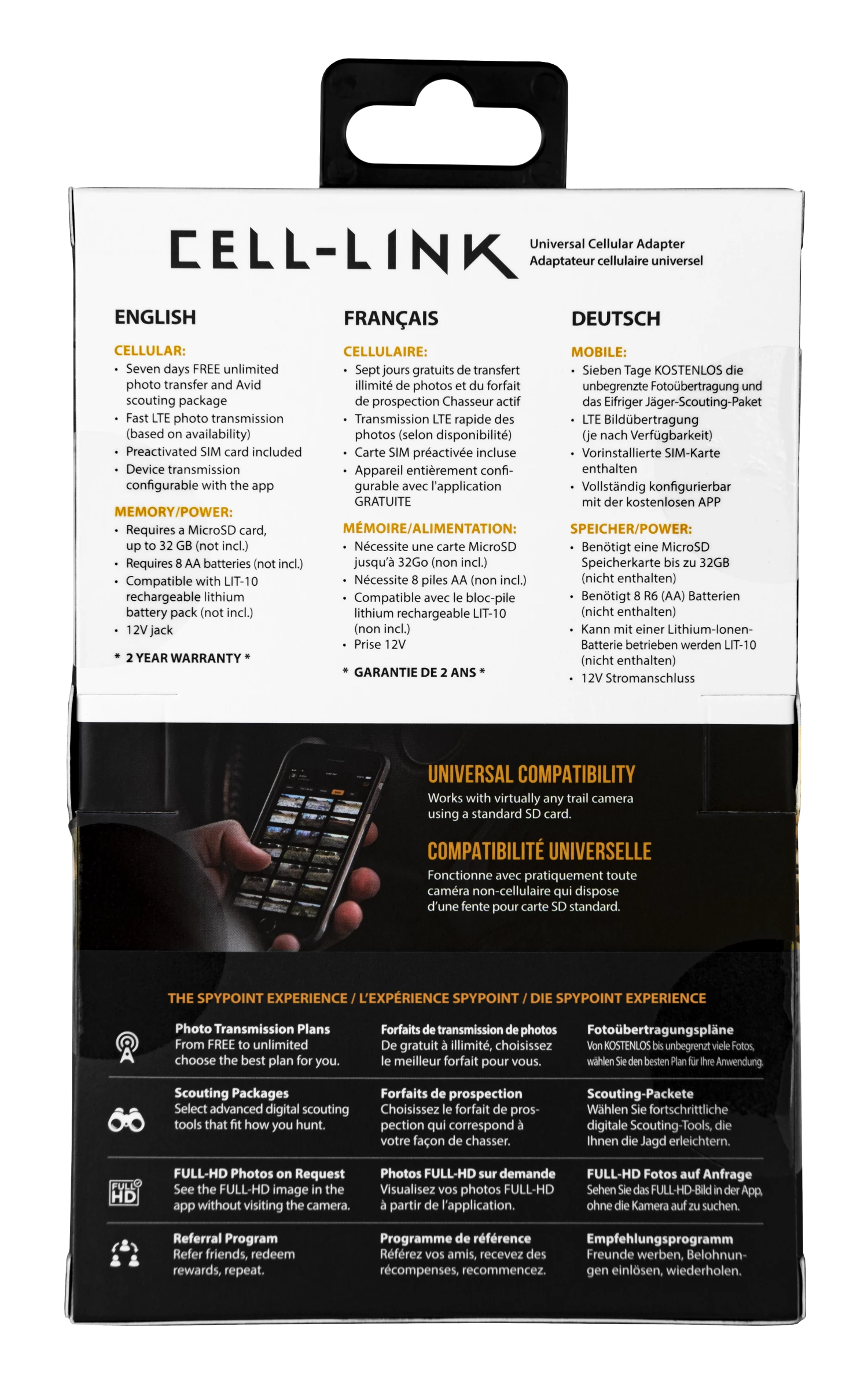Trail Camera SPYPOINT CELL-LINK UNIVERSAL CELLULAR ADAPTER 12 Trail Camera SPYPOINT CELL-LINK UNIVERSAL CELLULAR ADAPTER