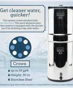 Crown Berkey Water Filter (6 Gal) With 4 Filters