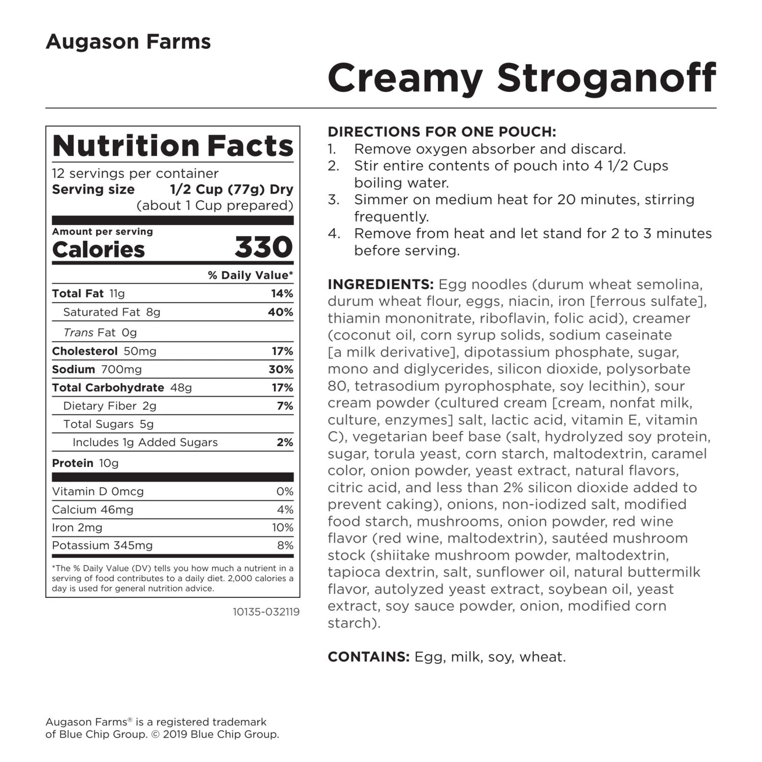 Augason Farms Creamy Stroganoff Super Can 7 Augason Farms Creamy Stroganoff Super Can