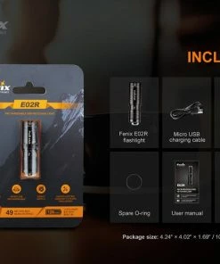 Fenix E02R Rechargeable 200 Lumen Keychain Light 24 Fenix E02R Rechargeable 200 Lumen Keychain Light