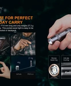 FENIX E12 V2.0 160 LUMENS AA EDC FLASHLIGHT