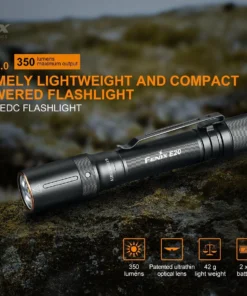 Flashlights FENIX E20 V2.0 350 LUMENS EDC FLASHLIGHT