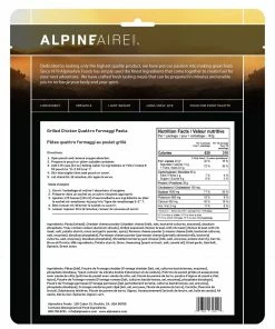 AlpineAire Grilled Chicken Quattro Formaggi Pasta Backpacking Meals