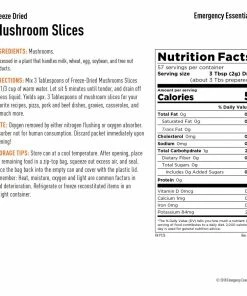 Emergency Essentials Freeze Dried Mushroom Slices - Large Can Food & Food Storage