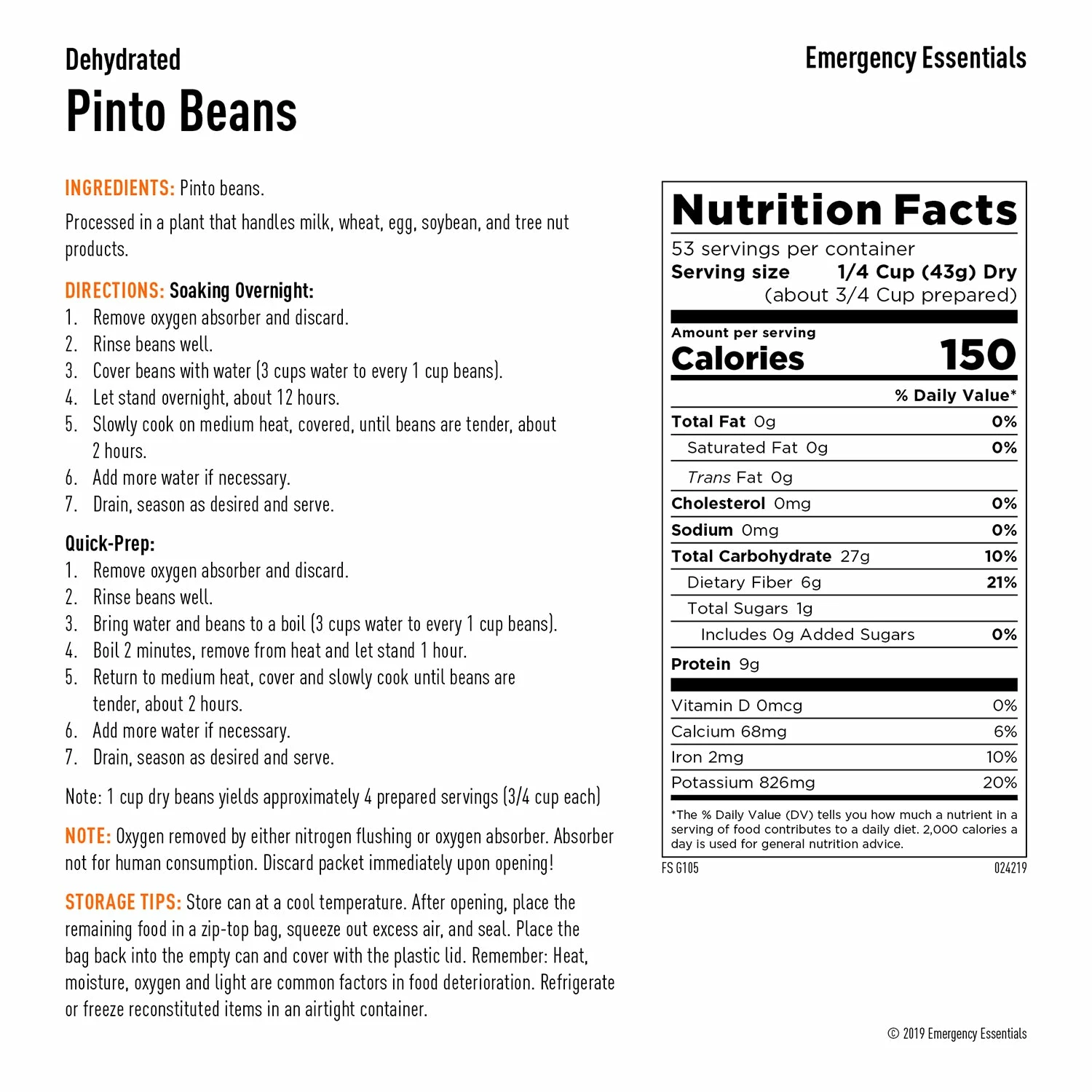 Emergency Essentials Pinto Beans Large Can 2 Emergency Essentials Pinto Beans Large Can