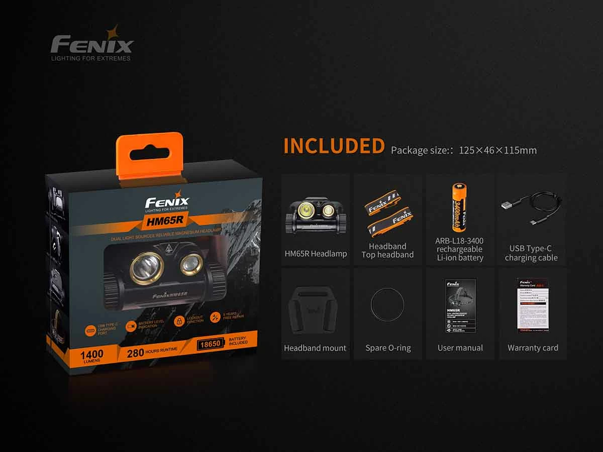 Fenix HM65R Rechargeable Headlamp + E-Lite Combo Headlamps 12 Fenix HM65R Rechargeable Headlamp + E-Lite Combo Headlamps