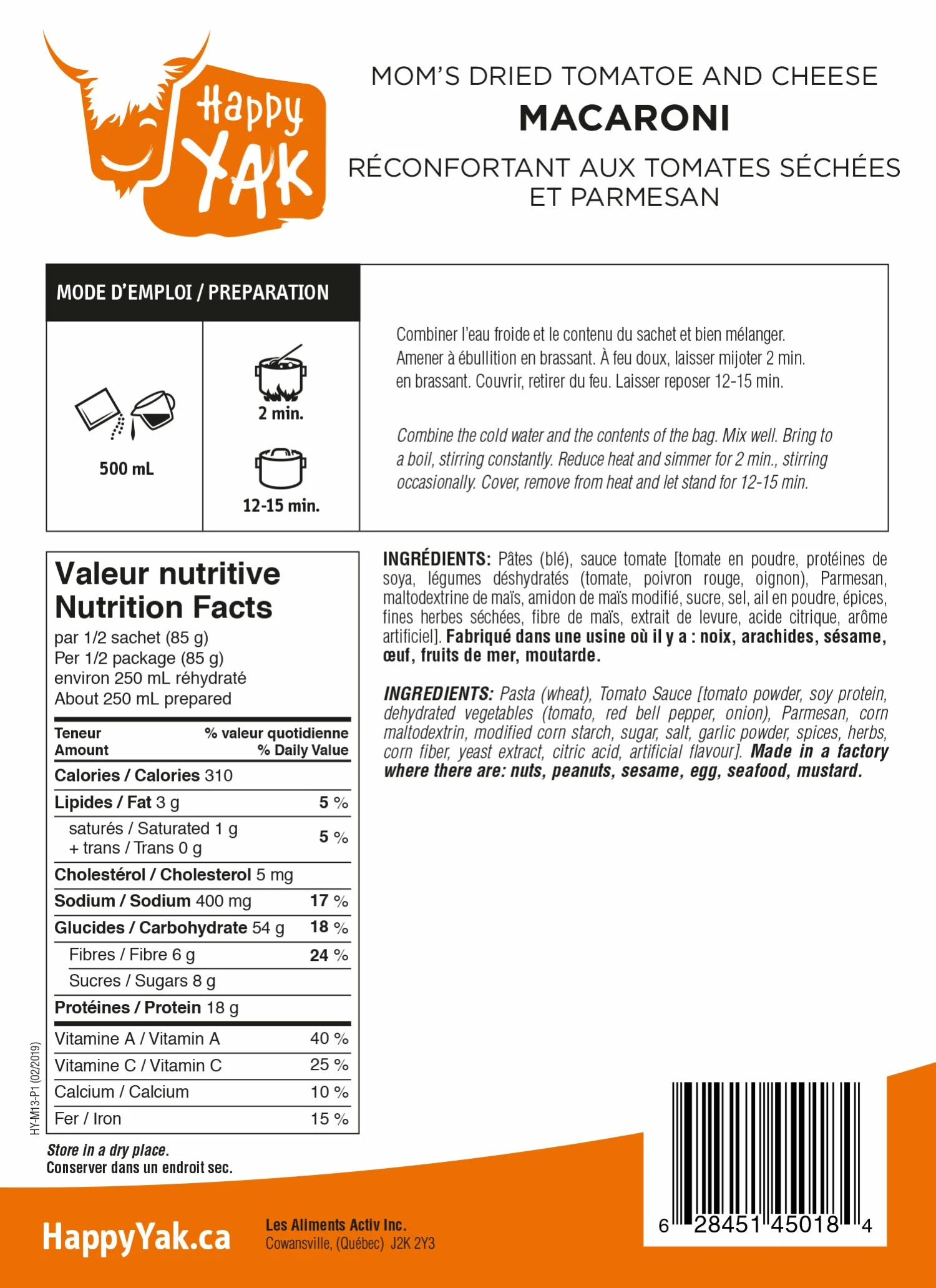 Food & Food Storage Happy Yak Mom's Dried Tomato And Cheese Macaroni 2 Food & Food Storage Happy Yak Mom's Dried Tomato And Cheese Macaroni