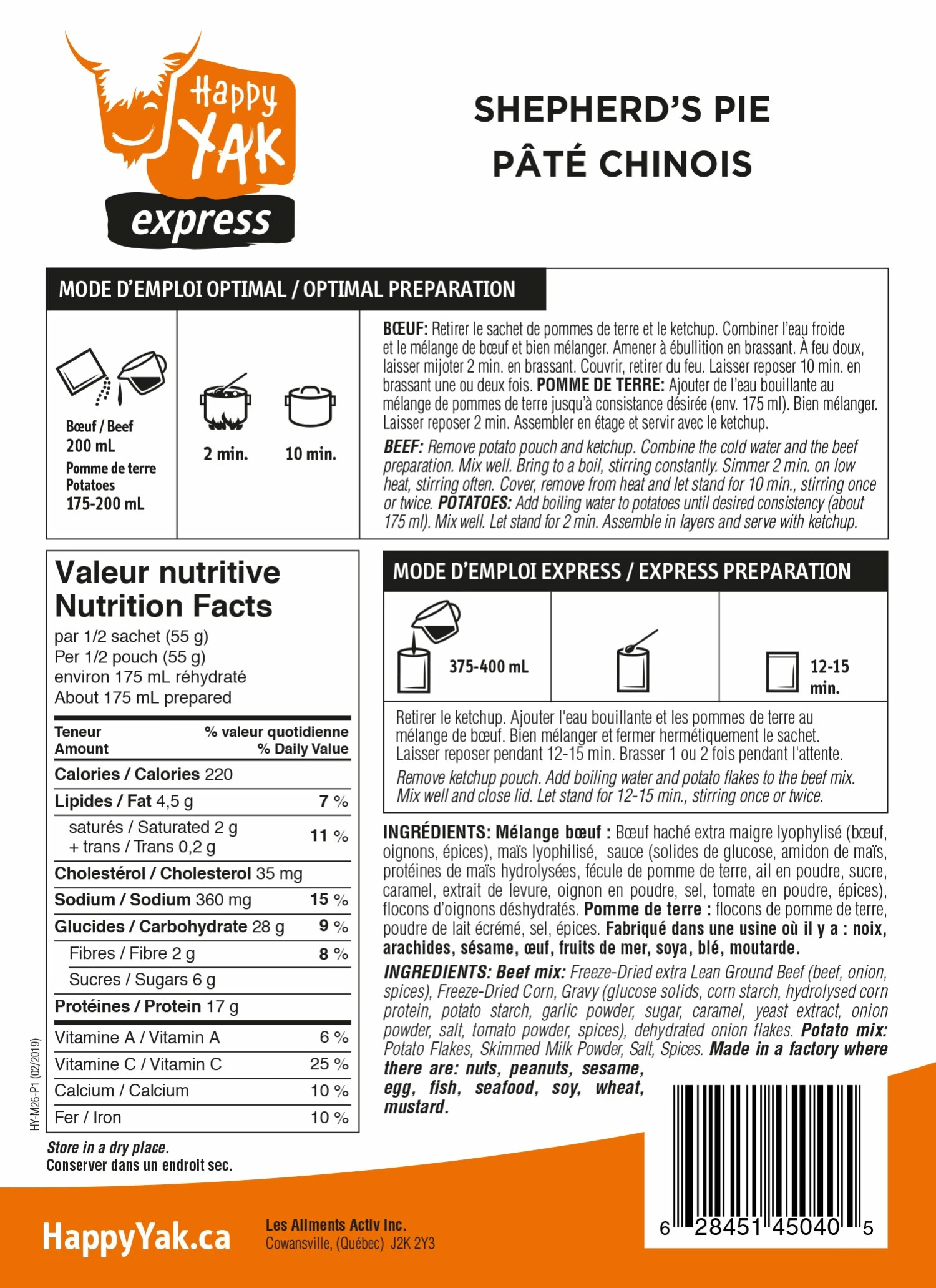 HAPPY YAK SHEPHERD'S PIE Food & Food Storage 2 HAPPY YAK SHEPHERD'S PIE Food & Food Storage