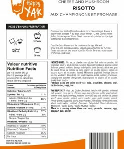 HAPPY YAK CHEESE AND MUSHROOM RISOTTO Food & Food Storage