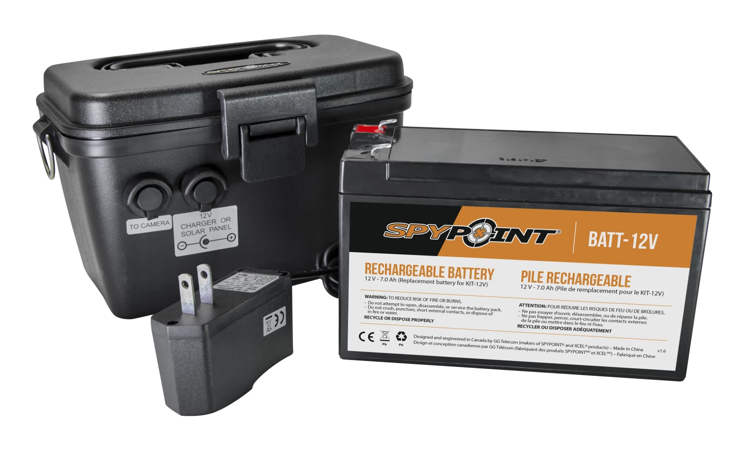 SPYPOINT 12V BATTERY, CHARGER & HOUSING KIT 1 SPYPOINT 12V BATTERY, CHARGER & HOUSING KIT