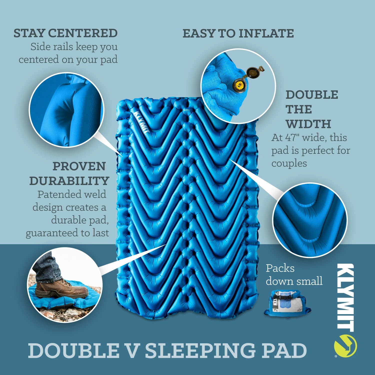Sleeping Bags & Pads Klymit Double V Sleeping Pad 3 Sleeping Bags & Pads Klymit Double V Sleeping Pad