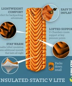 Klymit Insulated Static V Lite Sleeping Pad Camping & Hunting 23 Klymit Insulated Static V Lite Sleeping Pad Camping & Hunting