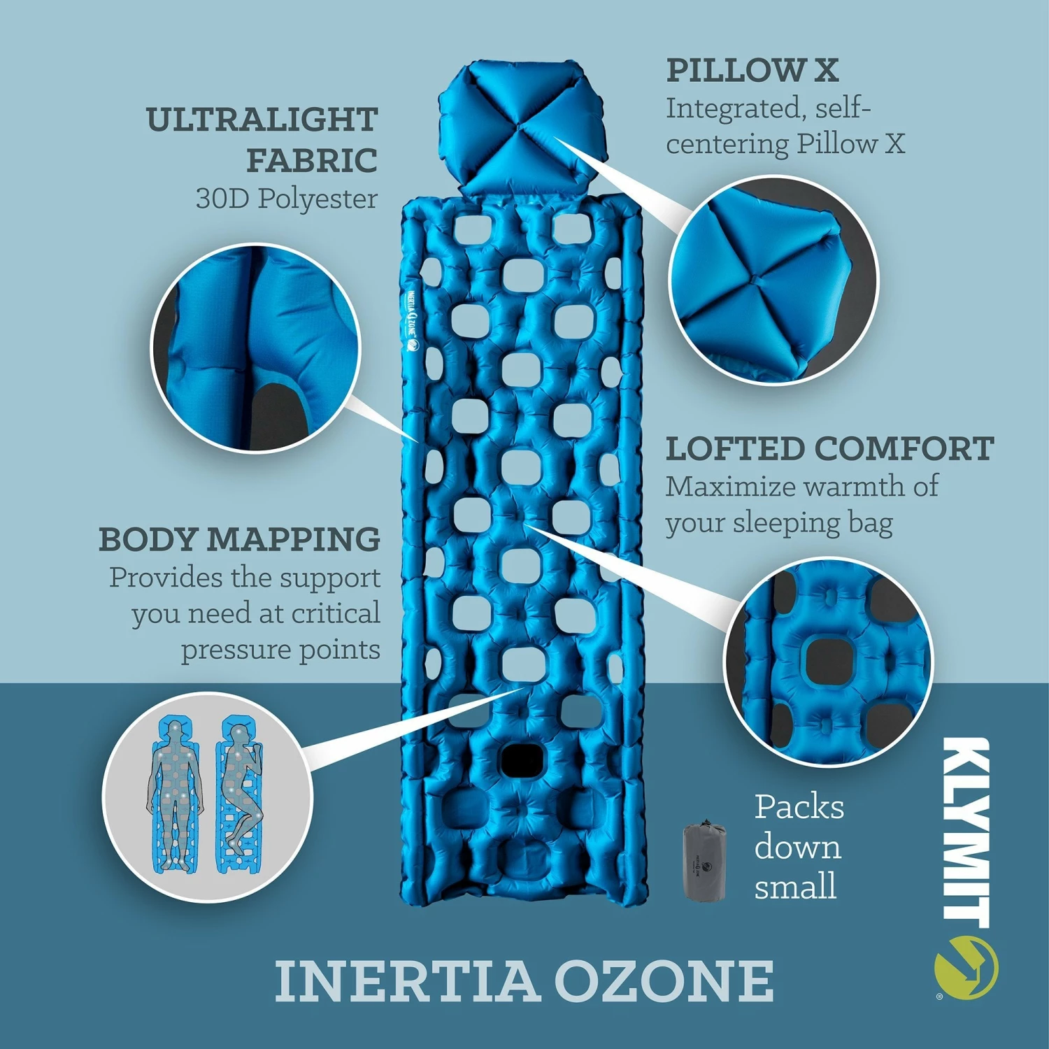 Klymit Inertia Ozone Sleeping Pad 3 Klymit Inertia Ozone Sleeping Pad