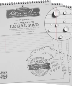Waterproof Notebooks Rite In The Rain Weatherproof Legal Pad, 8.5 In. X 11 In. - 3 Pack