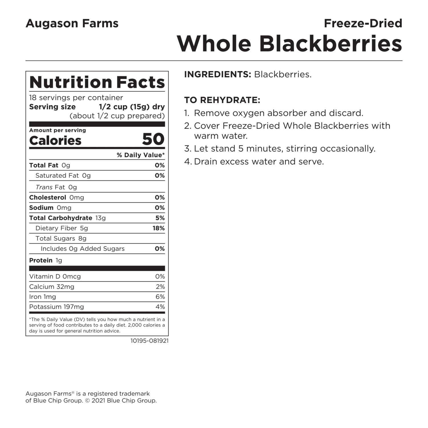 Augason Farms Freeze Dried Blackberries 8 Augason Farms Freeze Dried Blackberries