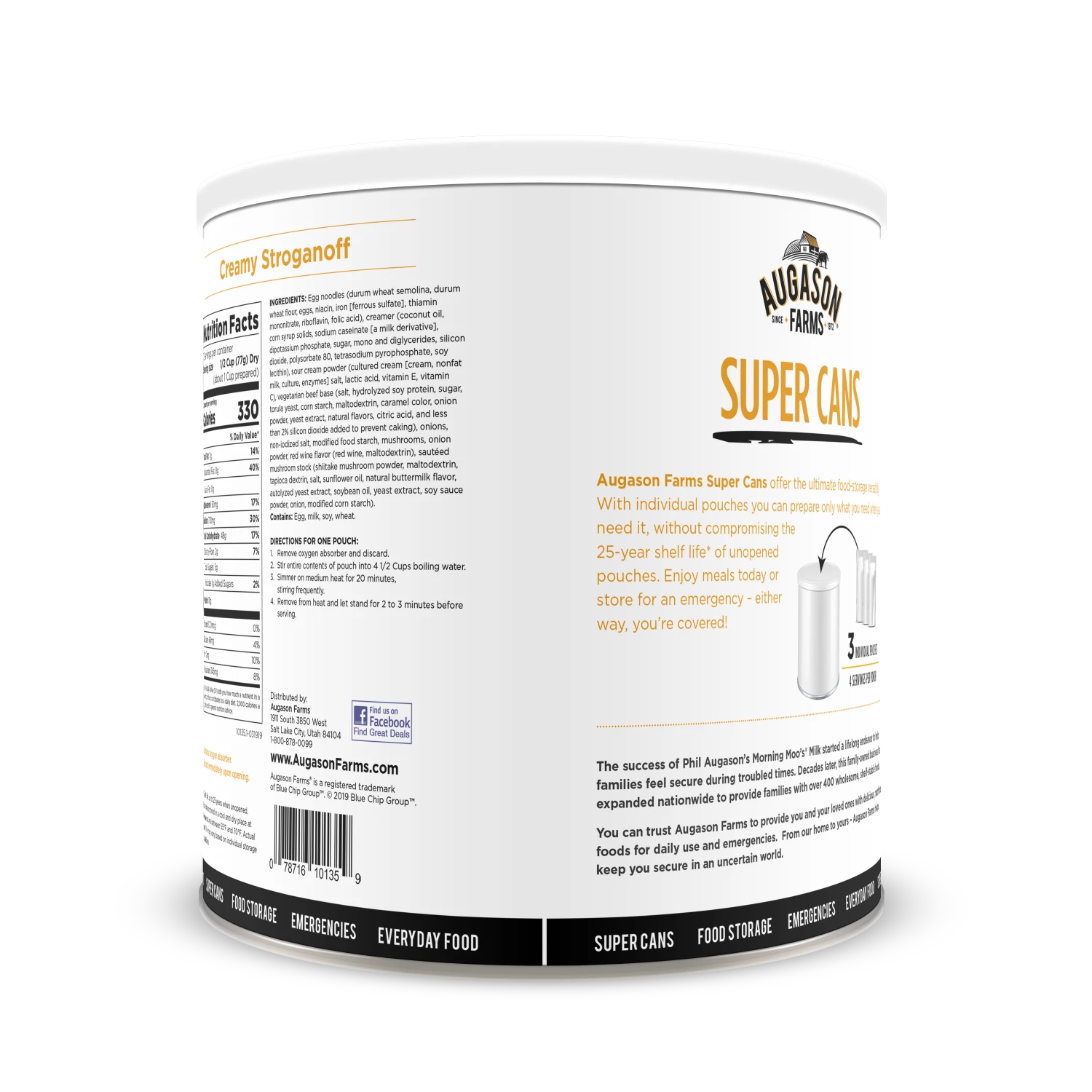 Augason Farms Creamy Stroganoff Super Can 2 Augason Farms Creamy Stroganoff Super Can