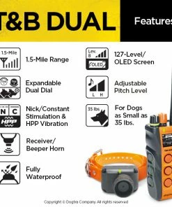 Dogs Dogtra T&B Dual 1-Dog Training And Beeper System