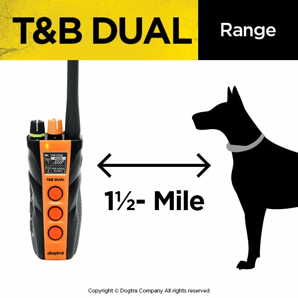 Dogs Dogtra T&B Dual 1-Dog Training And Beeper System 4 Dogs Dogtra T&B Dual 1-Dog Training And Beeper System