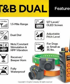 Dogs Dogtra T&B Dual 2-Dog Training And Beeper System