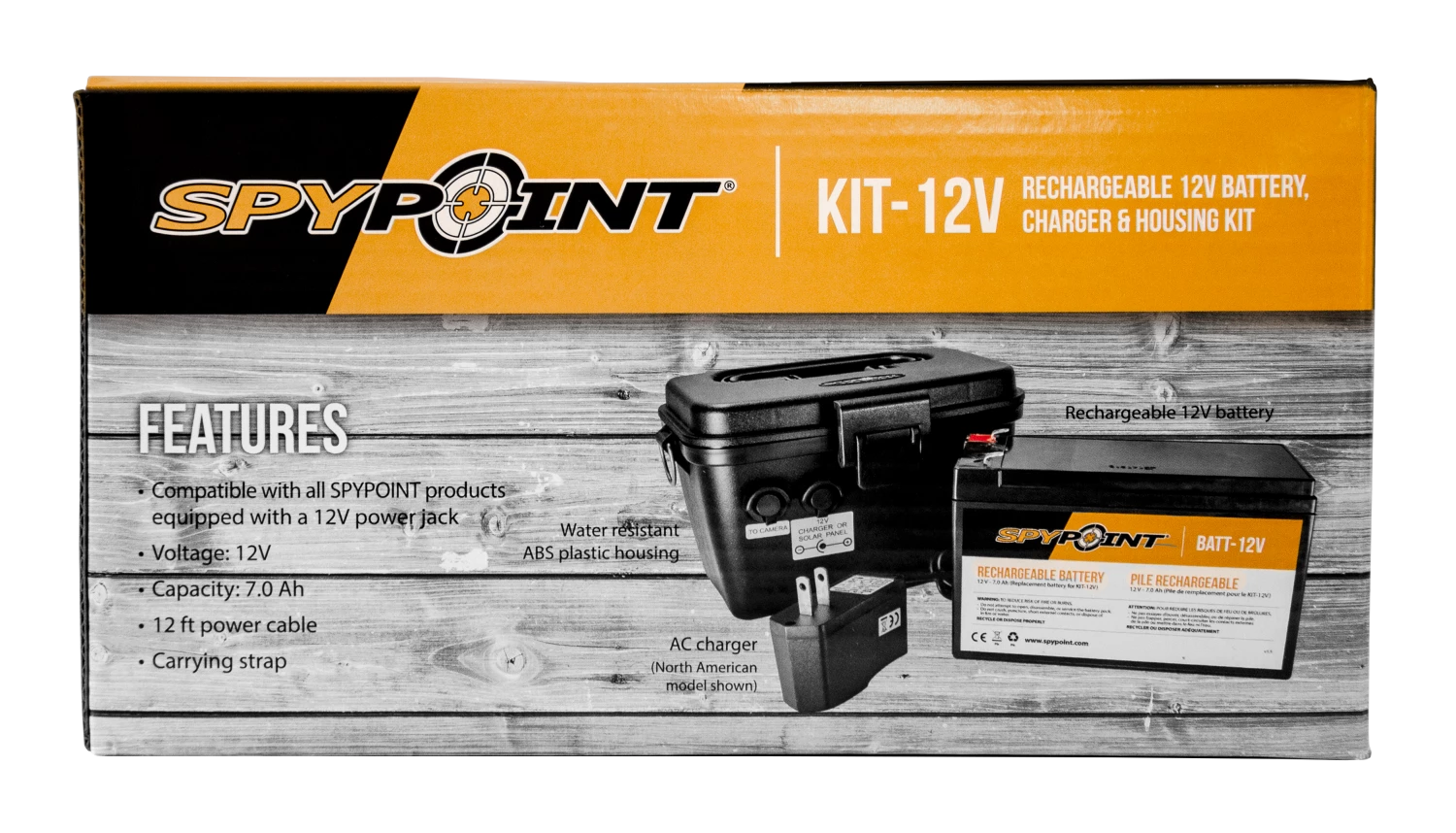 SPYPOINT 12V BATTERY, CHARGER & HOUSING KIT 2 SPYPOINT 12V BATTERY, CHARGER & HOUSING KIT