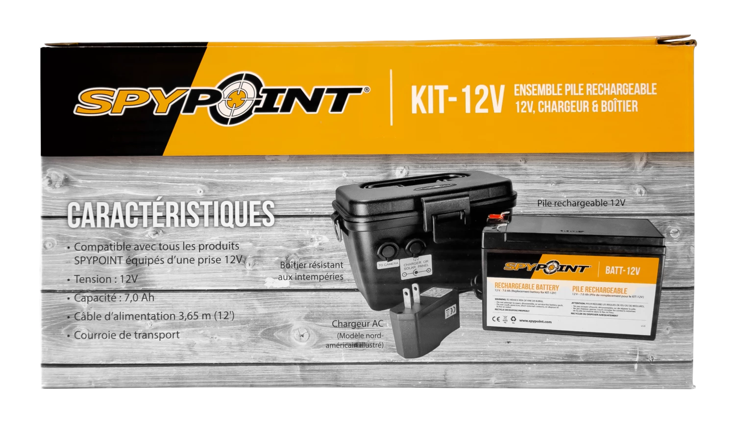 SPYPOINT 12V BATTERY, CHARGER & HOUSING KIT 3 SPYPOINT 12V BATTERY, CHARGER & HOUSING KIT