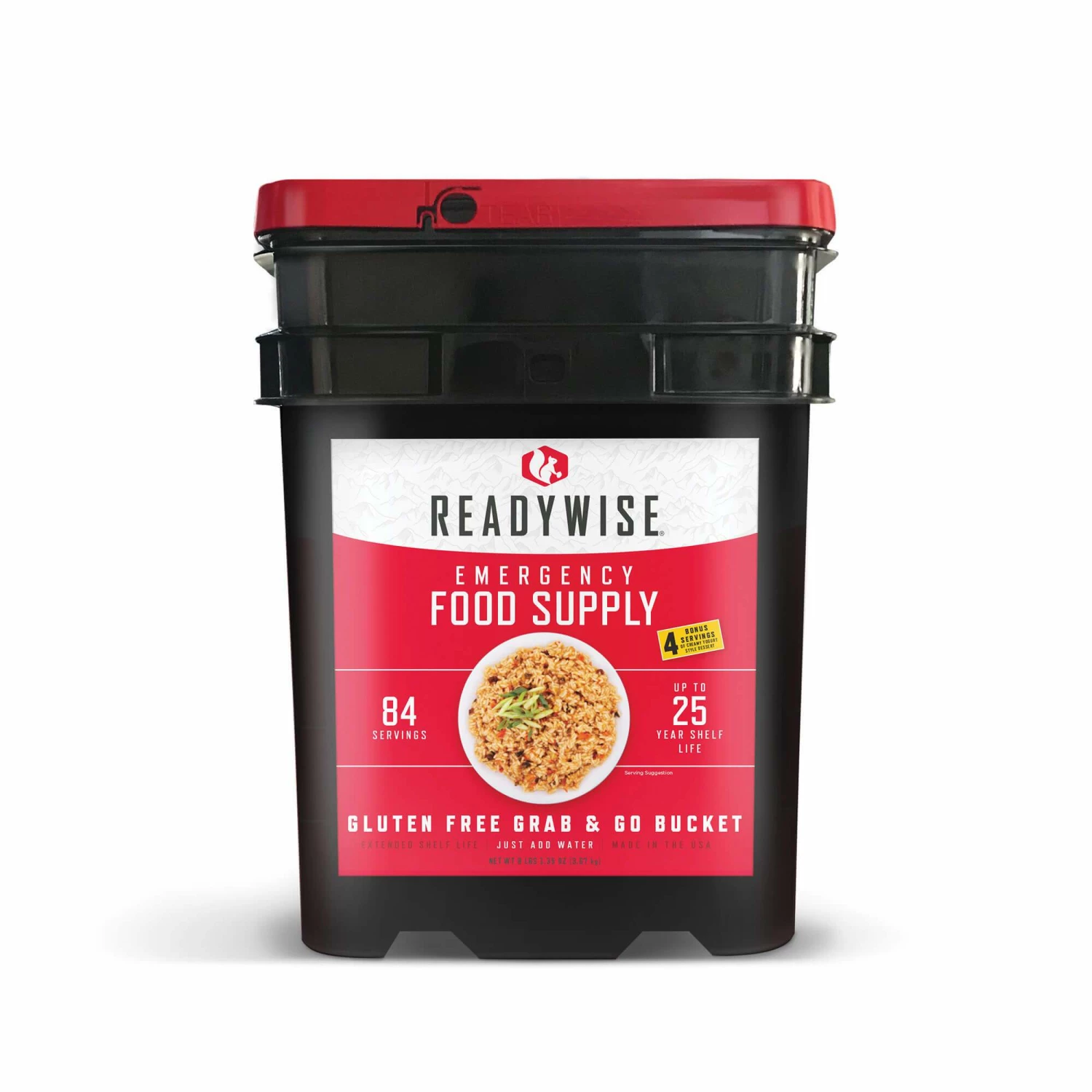 ReadyWise Gluten Free Grab And Go Emergency Food Bucket - 84 Servings Food & Food Storage 1 ReadyWise Gluten Free Grab And Go Emergency Food Bucket - 84 Servings Food & Food Storage