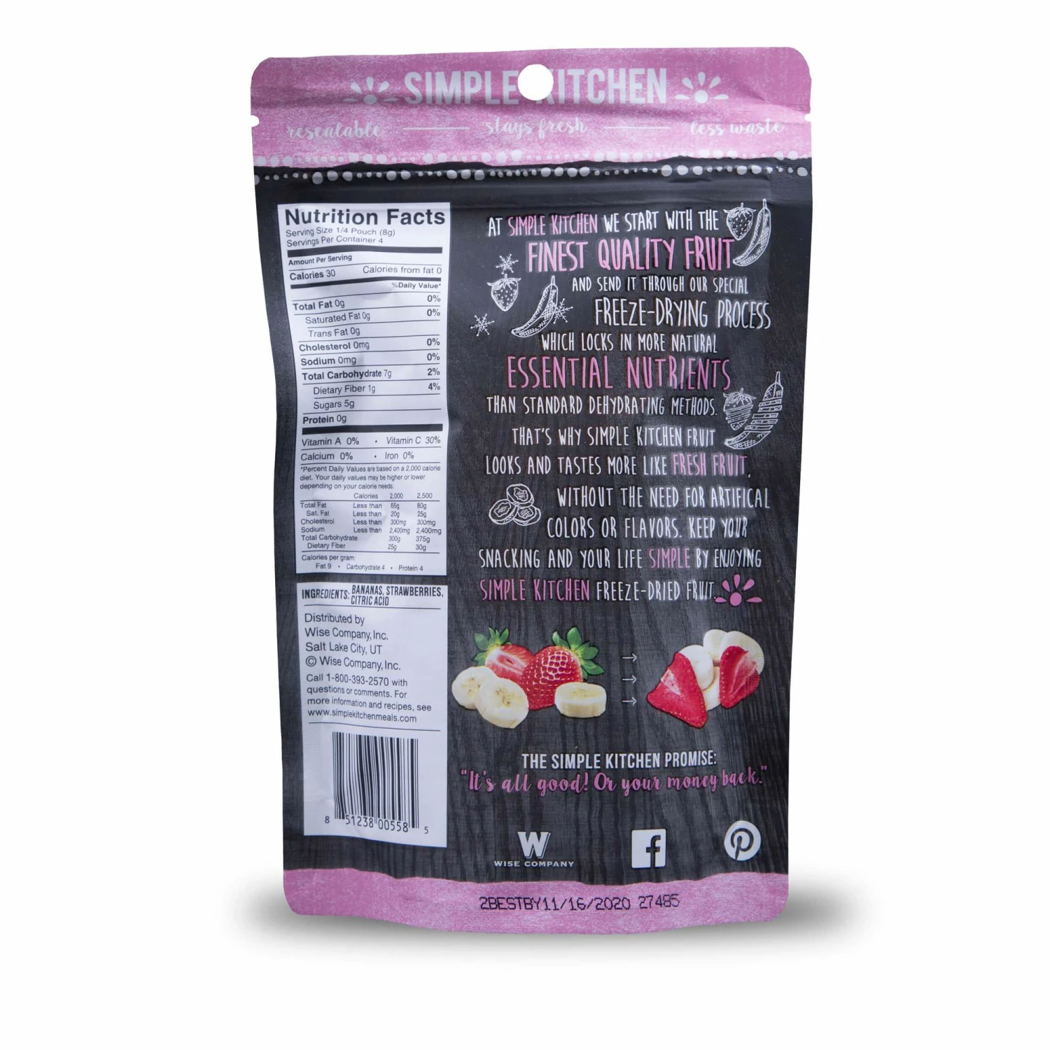ReadyWise Simple Kitchen Freeze-Dried Strawberries & Bananas - 6 Pack 3 ReadyWise Simple Kitchen Freeze-Dried Strawberries & Bananas - 6 Pack