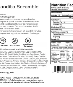 Backpacking Meals AlpineAire Bandito Scramble - Gluten Free