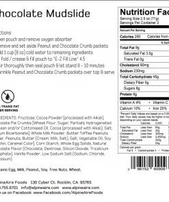Backpacking Meals AlpineAire Chocolate Mudslide